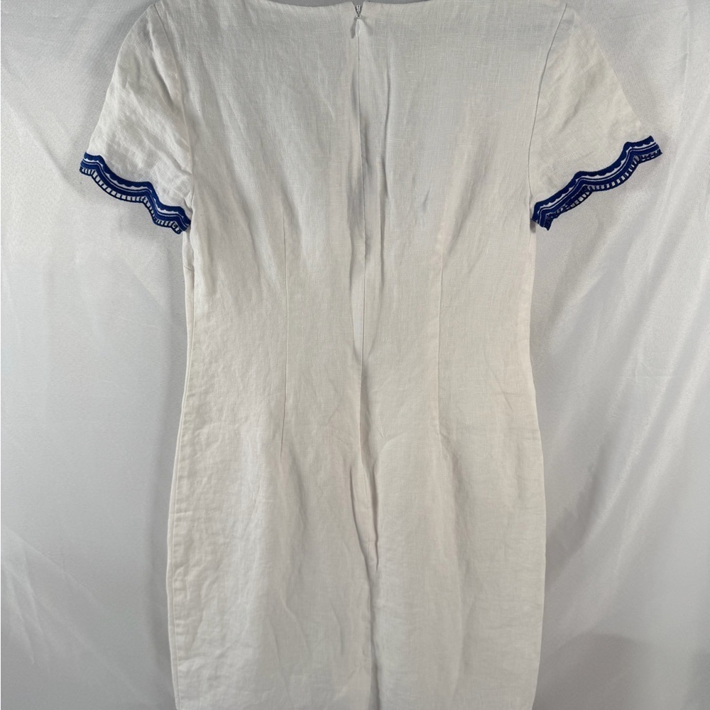 Talbots White Mini Dress with Blue Embroidery - Picture 2 of 6